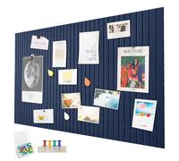 Bacheca in feltro, autoadesiva, 90 x 60 cm, bacheca decorativa in feltro, spessore 0,9 cm, pieghevole, lavagne memo per ufficio, cucina, blu scuro