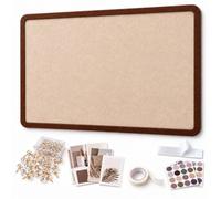 Bacheca in feltro con bordo decorativo e accessori di fissaggio | Dai spazio ai ricordi e tieni sott’occhio i piccoli impegni quotidiani(Camel+Brown,80x120cm/31.5x47.2in)