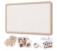 Bacheca in feltro con bordo decorativo e accessori di fissaggio | Dai spazio ai ricordi e tieni sott’occhio i piccoli impegni quotidiani(Light Camel+Camel,120x240cm/47.2x94.5in)