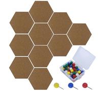 Bacheca in Sughero, 10 Pezzi Lavagna Sughero Autoadesiva, Lavagna Sughero Fai da te con una Piccola Scatola di Chiodi a Sfera, Bacheca SugheroPer Appendere Foto, Decorazioni Murali