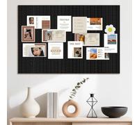 Bacheca in sughero, 60 x 40 cm, decorazione da parete in feltro, pieghevole, autoadesiva, in feltro, con aghi, per casa, ufficio, decorazione da parete, colore nero