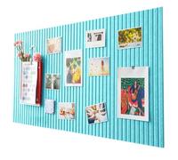 Bacheca in Sughero Autoadesiva 60x40 cm,Lavagna Sughero da Parete,Lavagna di Sughero in Feltro,Bacheca in Feltro,Bacheca da Parete con 30 Puntine per Foto e Appunti in Casa e Ufficio，Lake Blue