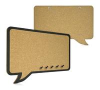 Bacheca in Sughero Forma Fumetto con Cornice Nera da Parete 44x29x1 cm