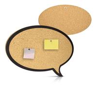 Bacheca in Sughero Forma Fumetto Tonda con Cornice Nera da Parete 44x29x1 cm