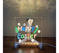 Bacheca LED con colori - Messaggio luminoso acrilico cancellabile a secco - Luce notturna trasparente - 7 penne al neon - per ufficio, camera da letto