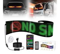 Bacheca LED Display flessibile programmabile, USB/connettore, controllo tramite app Bluetooth RGB, pannello personalizzato a scorrimento impermeabile con nome, con telecomando (16x144px 19,2x133cm