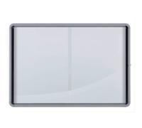 Bacheca per interni - fondo in metallo - 12 fogli A4 - ante scorrevoli - Nobo