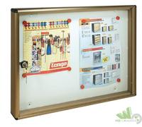 BACHECA MAGNETICA PORTAVVISI ALLUMINIO COLOR BRONZO 55X40X5 CM ALUBOX UFFICIO