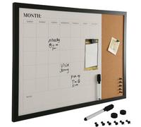 Bacheca Memo Lavagna Magnetica Bianca e Sughero Combinata 60x40cm Casa Ufficio