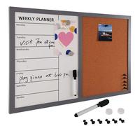 Bacheca Memo Lavagna Magnetica Bianca e Sughero Combinata 60x40cm Casa Ufficio