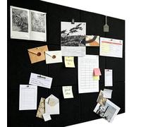 Bacheca moderna in feltro, 120 x 90 cm, colore nero, grande, autoadesiva, in feltro, da parete, per foto, bacheca in sughero, bacheca promemoria, bacheca decorativa per cameretta dei bambini