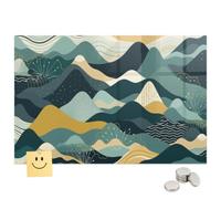 Bacheca Moderna in Vetro Temprato 60x40 Montagne illustrative