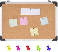 Bacheca Pannello Lavagna in Sughero Forma Rettangolare Con Cornice in Alluminio