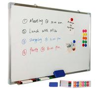 Bacheca Pannello Lavagna Magnetica Cancellabile Forma Rettangolare con Cornice in Alluminio e Magneti Decorazione Casa Arredamento Design Moderno da Parete Vintage (90x60x1.8) Tutto ben organizzato co