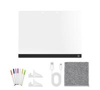 Bacheca per appunti a LED con blocco note USB in acrilico cancellabile con sette penne colorate, supporto per messaggi, tablet per display per memo illuminato per ufficio, scuola, aula, casa