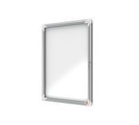 Bacheca per esterni - fondo magnetico bianco - 4 fogli A4 - verticale - Nobo