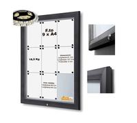 BACHECA PER ESTERNI ILLUMINATA A LED CERTIFICATA VETRO TEMPRATO VARIE MISURE