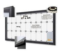 BACHECA PER ESTERNI ILLUMINATA A LED CERTIFICATA VETRO TEMPRATO VARIE MISURE