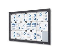 Bacheca per esterno certificata IP56, formato 21xA4, alluminio antracite RAL7016 con vetro temperato ESG