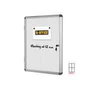 Bacheca per interni - fondo bianco magnetico - 4 fogli A4 - verticale - Bi-Offic