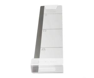 Bacheca per monitor in acrilico trasparente con retro autoadesivo e scomparto per telefono per l'efficienza dello spazio di lavoro (a destra)