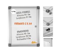 BACHECA PORTA AVVISI PER INTERNO SCRIVIBILE VARI FORMATI COMPLETA DI MAGNETI