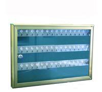 BACHECA PORTA CHIAVI 48PZ ALLUMINIO ANODIZZATO BRONZO CON SERRATURA 55X37X40cm