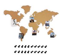 Bacheca Puzzle Mappamondo Globo 102 cm in Sughero Adesivo da Parete con Puntine