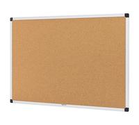 BACHECA RETTANGOLARE IN SUGHERO CON CORNICE IN ALLUMINIO ARGENTO 90 X 60 CM