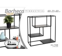 BACHECA SCAFFALE IN METALLO NERO 602360 CM DA PARETE INDUSTRIAL JAA-751608