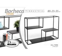 BACHECA SCAFFALE IN METALLO NERO 802355 CM DA PARETE INDUSTRIAL JAA-751592