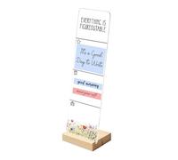 Bacheca trasparente con base in legno lunga durata, ideale per attività e promemoria Elegante porta appunti