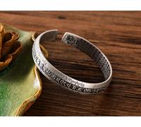 Bachelet for Women, Originale S999 Bachelet a Sei Parole Mantra retrò Coppia di Cuore Tailandese Brachet k Bracciale Regolabile Accessori di Abbigliamento in Stile Cinese ebreo