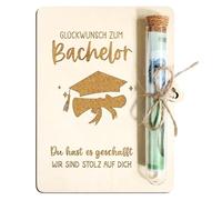 Bachelor, regalo di laurea in legno, regalo di laurea, regalo di laurea, adatto per cerimonia di laurea in 2025 con provetta inclusa