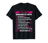 Bachelorette Party Checklist Gioco Ragazze Notte Fuori Sposa Divertimento Maglietta