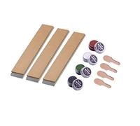 Bacher Coramella in Cuoio con Composto, Set Strop per Affilare ad Angolo Fisso (3x Strop + 4x Composto Lucidante)