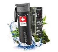 Bachgold® Borraccia filtrante professionale outdoor [500ml] con capacità di filtraggio di 1500L I Rimuove il 99,99% dei batteri e filtra microplastiche, particelle e cloro I Per blackout e crisi