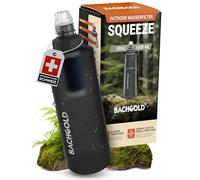 Bachgold® Squeeze Filtro Acqua - Ultraleggero Borraccia Filtrante con 500L Capacità | Rimuove Batteri, Virus & Microplastiche | per Campeggio, Sopravvivenza, Emergenza, Bushcraft (Grigio 1000ml)