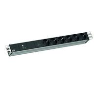 BACHMANN 19" 1U VM 6xCEE7/3 1xGVS-Plus 2,0 m CEE7/7