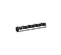 BACH 300.003 - Presa multipla, a 6 vie, tipo F - CEE 7/3, grigio-nera