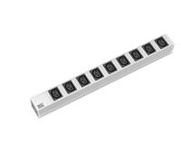 BACHMANN 333.539 - Ciabatta elettrica 19", 1 U, 9 IEC, cavo 2 m, colore: Grigio