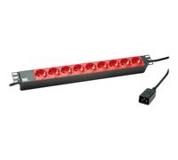 Bachmann 19071761 - Ciabatta elettrica da 19", 9 prese Schuko C20, colore: Nero