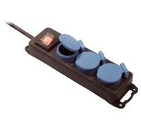 Bachmann 349.045 Esterno 3presa(e) AC 1.5m Nero, Blu prolunghe e multiple