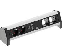 Bachmann 9020183" Desk - Set di campi di collegamento da tavolo, con contatto di protezione, 1 caricatore USB, 2 ABD GST18, nero