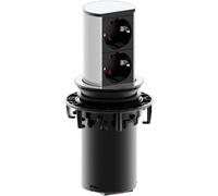 BACHMANN 928002 928.002, Torre a 2 Prese, Argento, Nero, 1 Pezzo, 3600 W, 220 V, Schwarz, Silber, One size