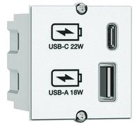 BACHMANN Caricatore USB A/C 22 Watt, Colore: Bianco