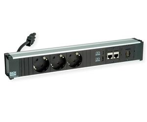 Bachmann CONI 3 X CEE7/3 2 X CAT6a 1xHMDI, 1 X USB Charger A/C 22W