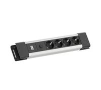 Bachmann CONNECTUS Ciabatta elettrica a 3 prese, 2 m, robusta presa multipla con spina C14 e fusibile da 10 A, colore: grigio, nero