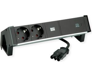 Bachmann Desk 2 alluminio - interno - Tipo F - Alluminio - Plastica - Alluminio - Black - Output a 2 CA - 1 pezzo (E) NEW