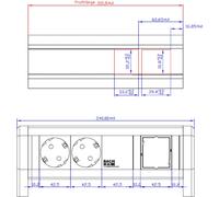 Bachmann Desk 2xCEE7/3 1xcm GST Desk Socket Unit2x Protezione SCECCHETS 1X Moduli personalizzati Elettricità e uscita GST18, s NEW